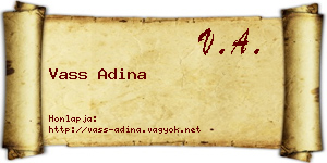 Vass Adina névjegykártya